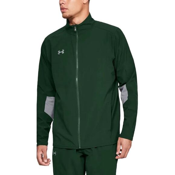 Mens Under Armour Full Zip Track Active Jacket Green XL - Picture 2 of 9